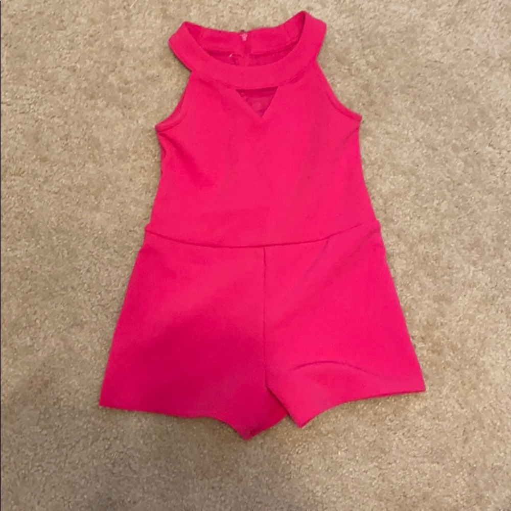 Girl hot pink romper